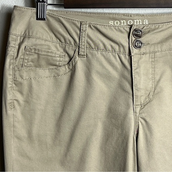 Sonoma Modern Capri Pants Women's Size 6 Tan Khaki Pockets Stretch - Picture 4 of 10